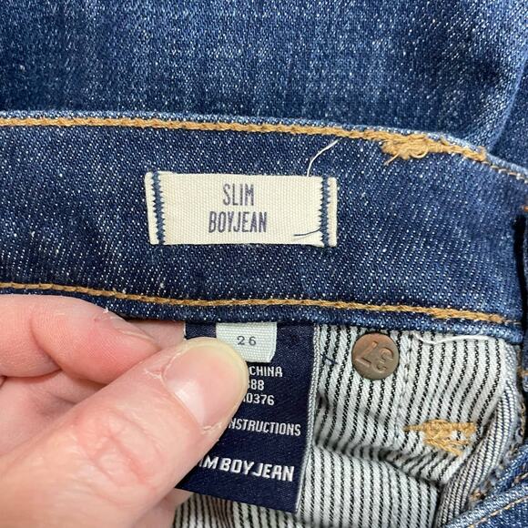 Madewell Rip & Repair Edition Mid Rise Slim Boyjean Jeans - 26 - Medium Wash - Picture 7 of 10